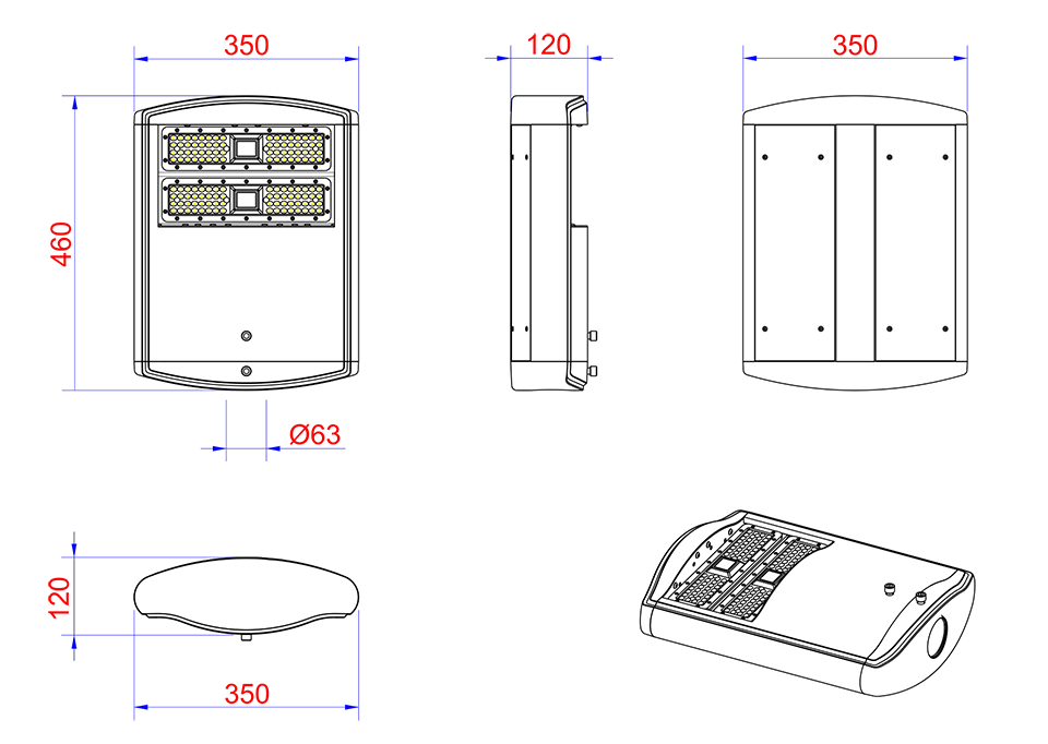 đèn đường LED 100w, đèn cao áp LED 100W