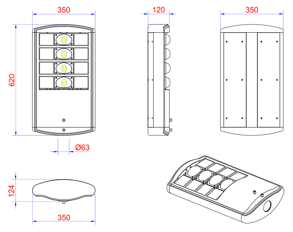 Đèn đường phố LED 90W 100W 110W dimming