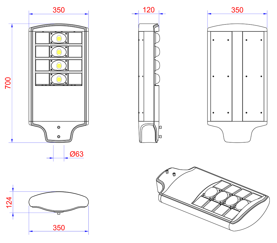 Đèn LED đường phố 90W 100W 110W DIM