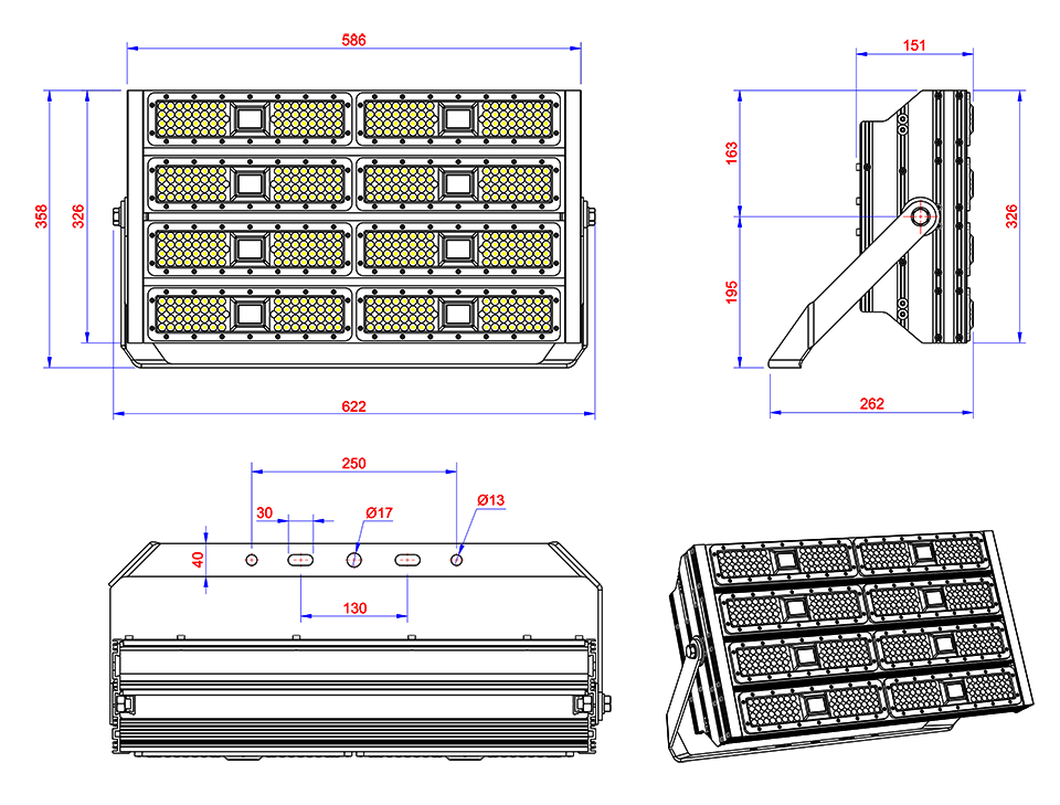 đèn pha LED 400w