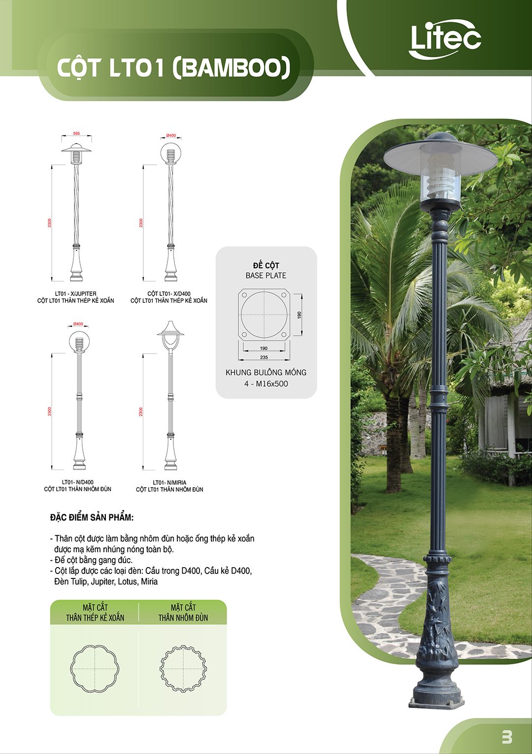 cột đèn sân vườn