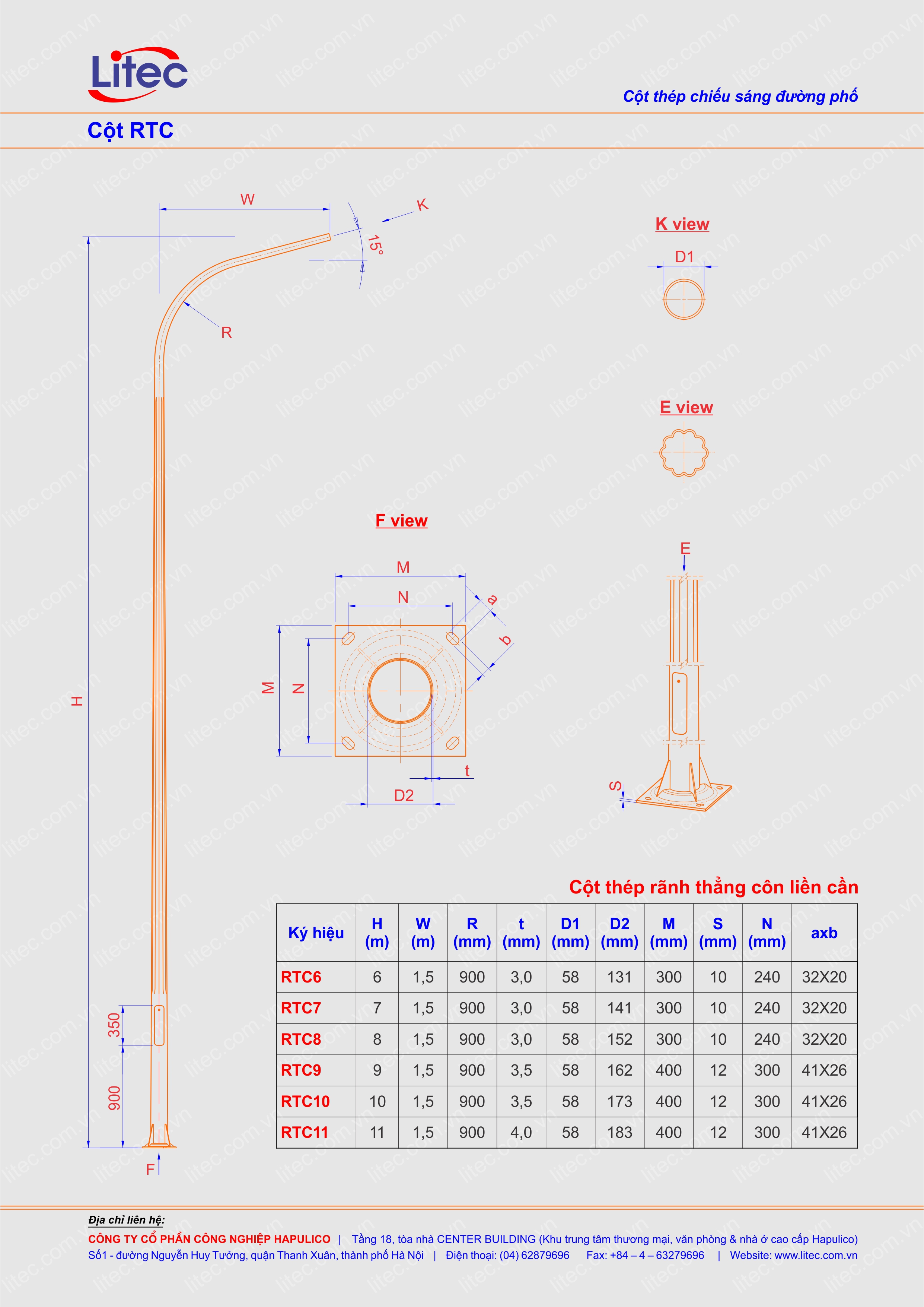 Cột RTC - Cột kẻ thẳng liền cần