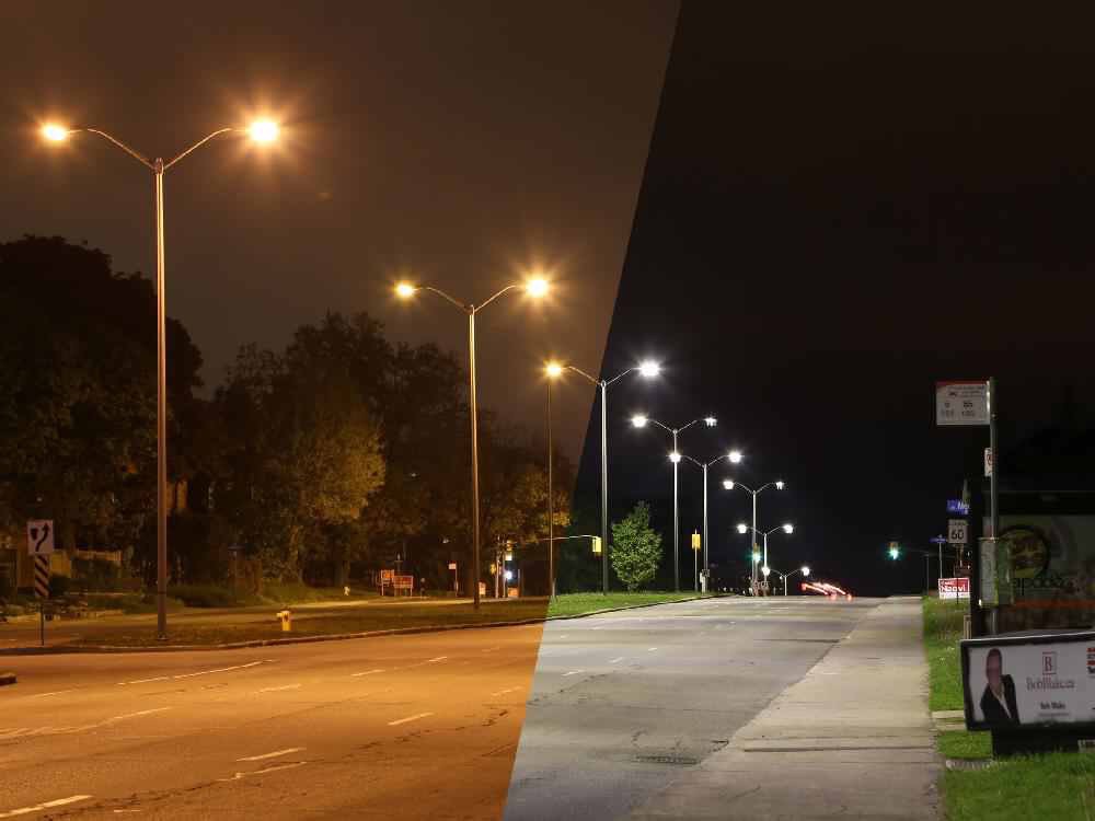 So sánh đèn đường led với đèn đường cao áp sodium. Chiếu sáng đường phố công cộng sẽ chuyển sang dùng LED